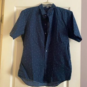 Zachary Prell Men’s Short Sleeve Size M Navy, Black White Small Floral Print